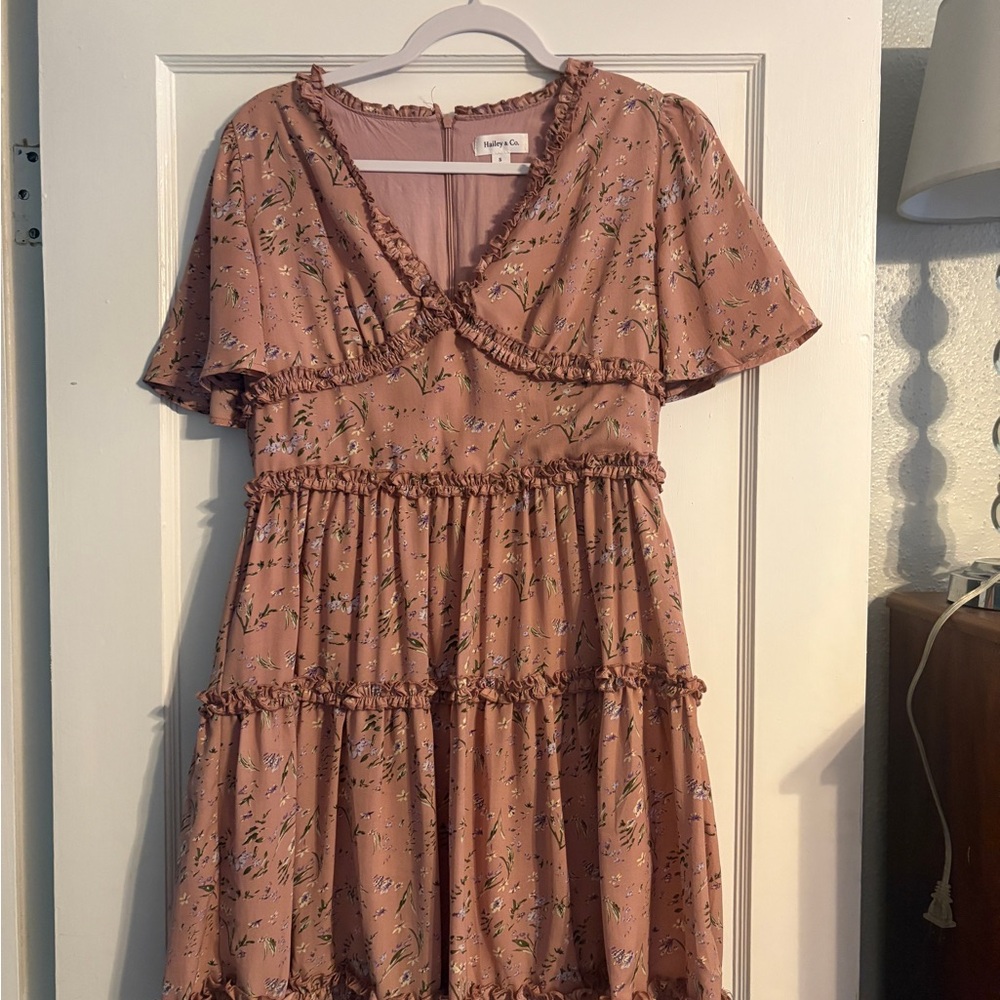 Floral Pink Ruffle Dress